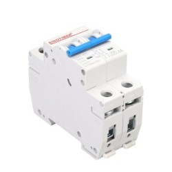 Siguranță automată DC bipolară SINOTIMER SM7-63, 32A, 1000V DC, 10kA, pentru sisteme fotovoltaice, montaj șină DIN